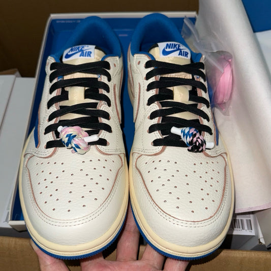 Jordan 1 Retro Low OG SP Fragment x Travis Scott Sail Military Blue