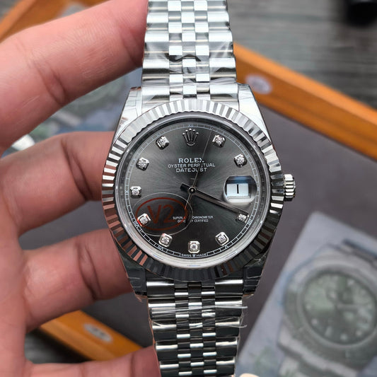 VS Factory Rolex Datejust 41 Slate Grey Diamond Dial