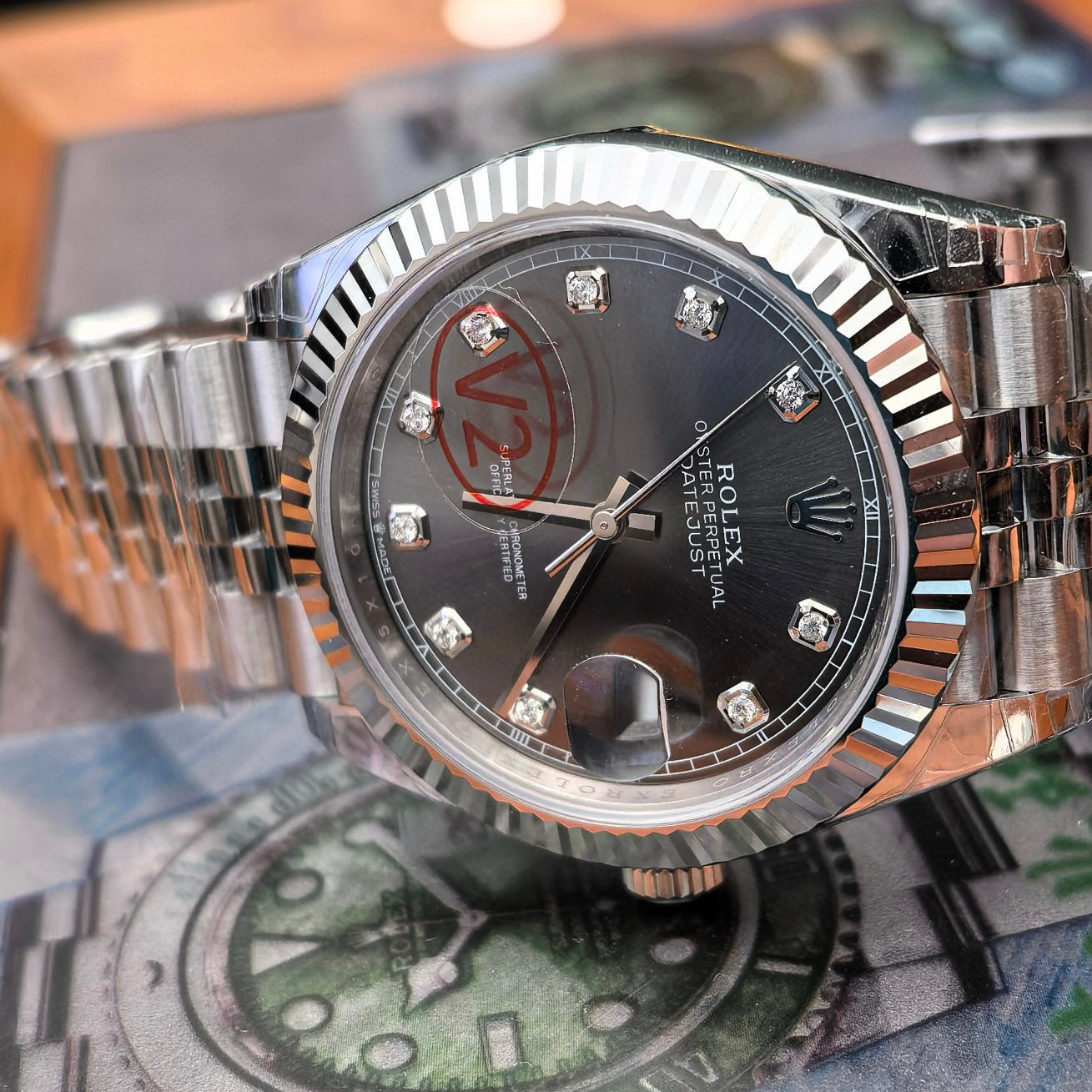 VS Factory Rolex Datejust 41 Slate Grey Diamond Dial