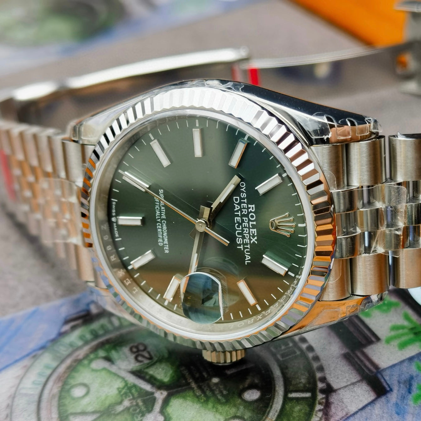 VS Factory Rolex Datejust 36 Green Dial / Jubilee / Cal. 3235