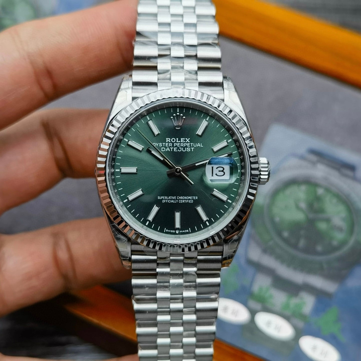 VS Factory Rolex Datejust 36 Green Dial / Jubilee / Cal. 3235